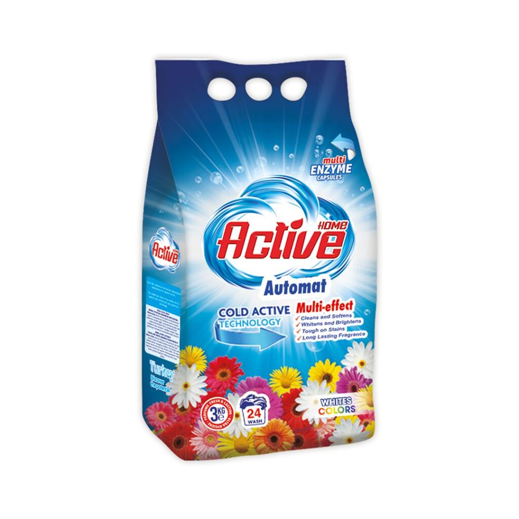 HOME ACTIVE AUTOMAT POWDER DETERGENT WHITES COLORS 3KG 1