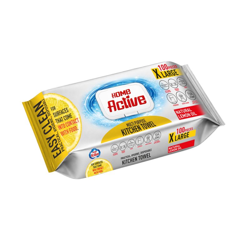 Home Active Multipurpose Surface Cleaning Wipes 100 pcs Natural Lemon Oil